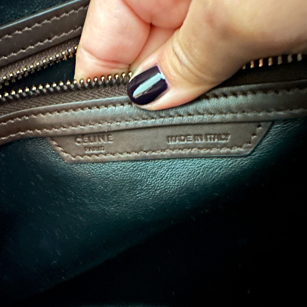 Celine luggage model, Blue and Black Color-Block Structured Handbag - Picture 12 of 13